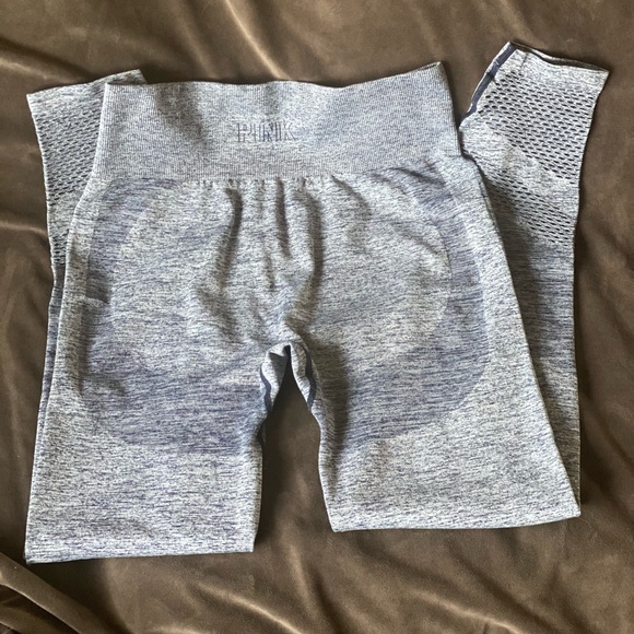 PINK Victoria's Secret Pants - PINK Victoria Secret Active Yoga Leggings Navy Design Sz Medium Cutouts at calf